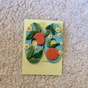 Wildflowers Orange & Daisy Handmade Polymer Clay Earrings